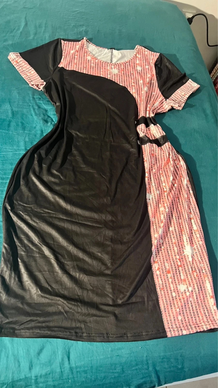 Black & Pink Colour Block Dress – photo 2